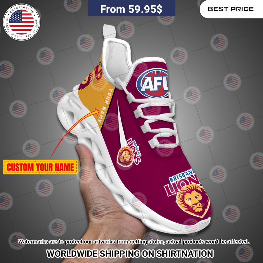 Brisbane Lions Custom Max Soul Shoes You look elegant man