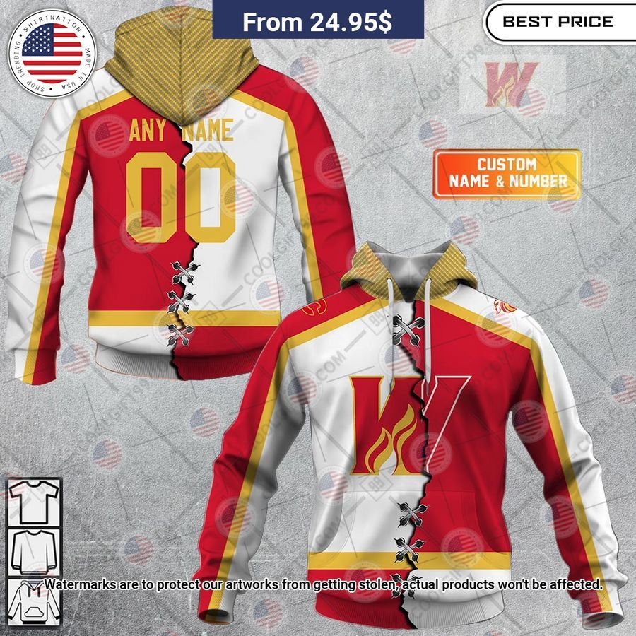 Calgary Wranglers Mix Jersey Custom Hoodie Our hard working soul