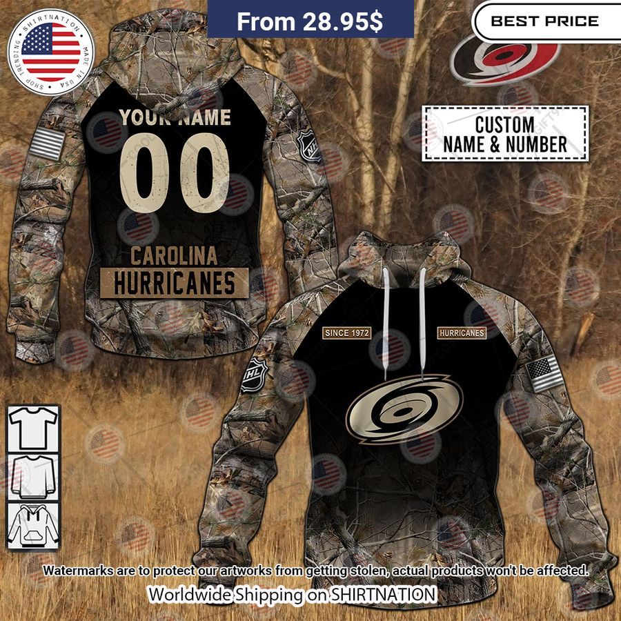 Carolina Hurricanes Camouflage Custom Hoodie Good one dear