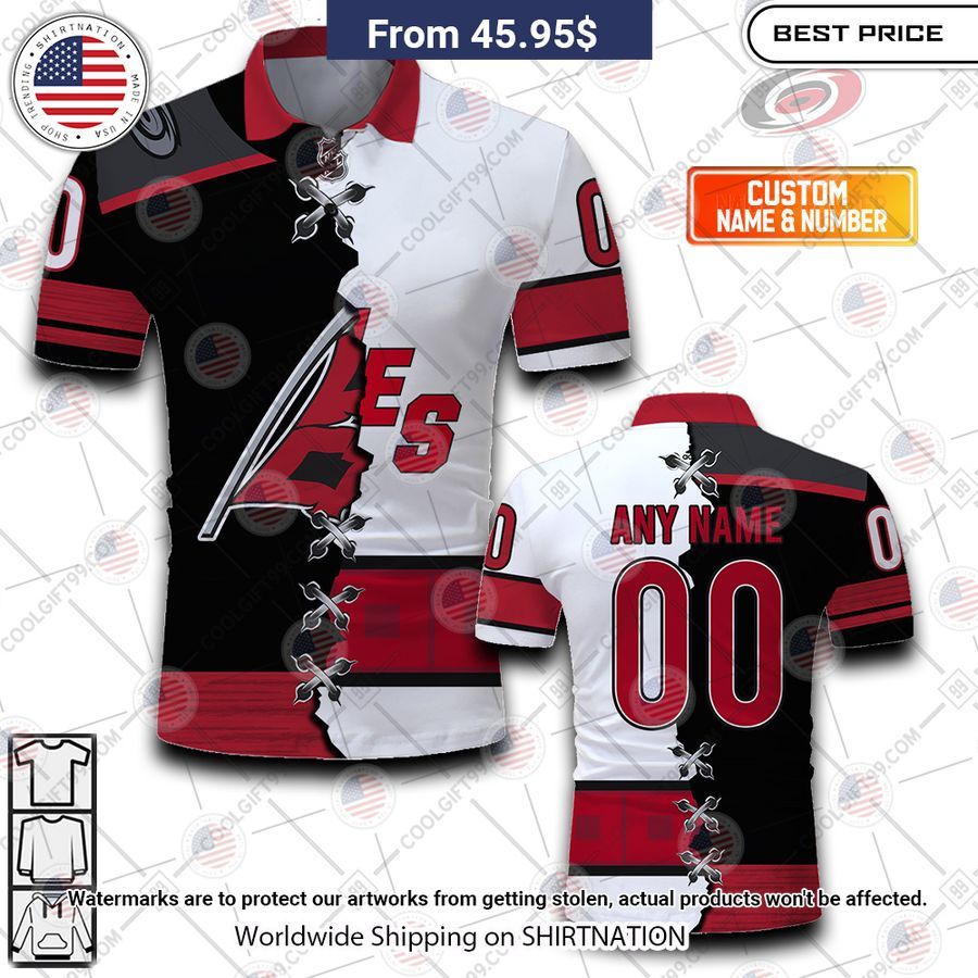 Carolina Hurricanes Mix Jersey Style Custom Polo Elegant picture.