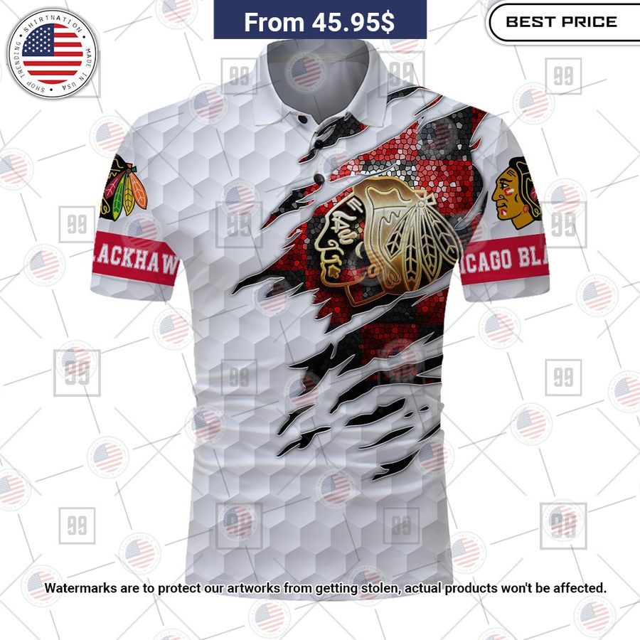 Chicago Blackhawks Custom Polo Lovely smile