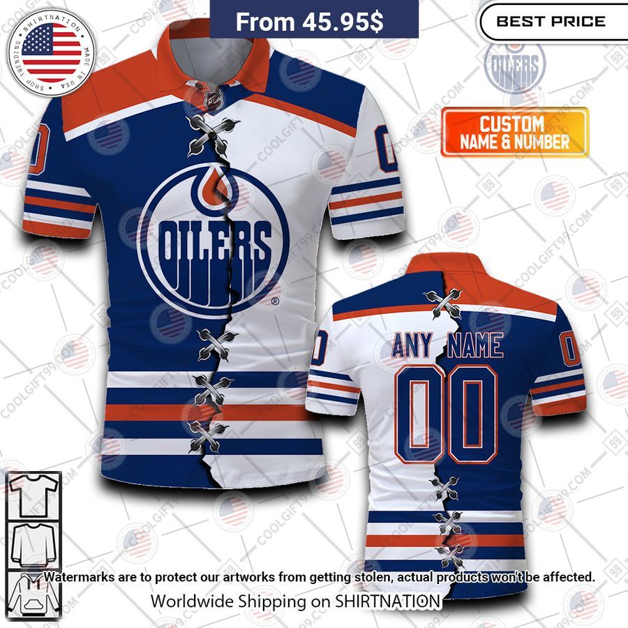 Edmonton Oilers Mix Jersey Style Custom Polo Wow, cute pie