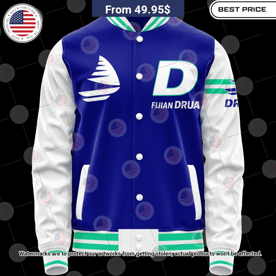 Fijian Drua Vintage Logo Custom Baseball Jacket Sizzling