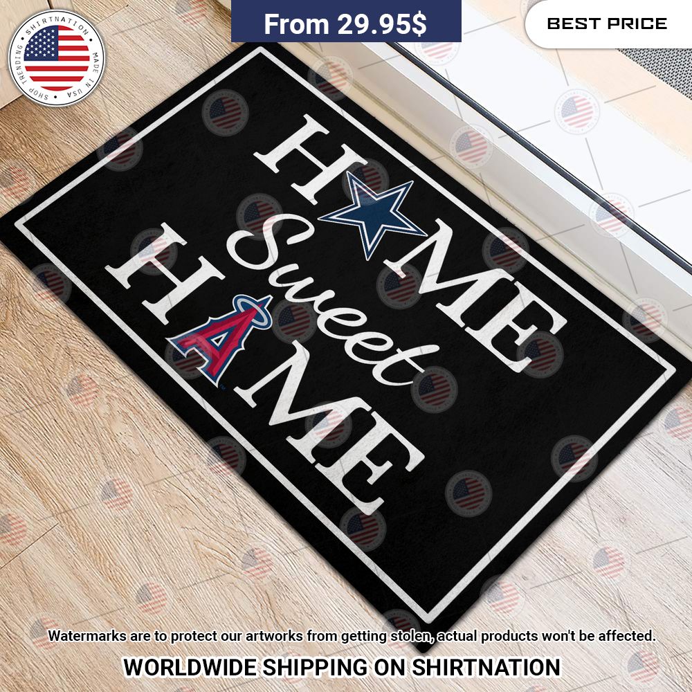 Home Sweet Home Dallas Cowboys and Los Angeles Angels Doormat Good click