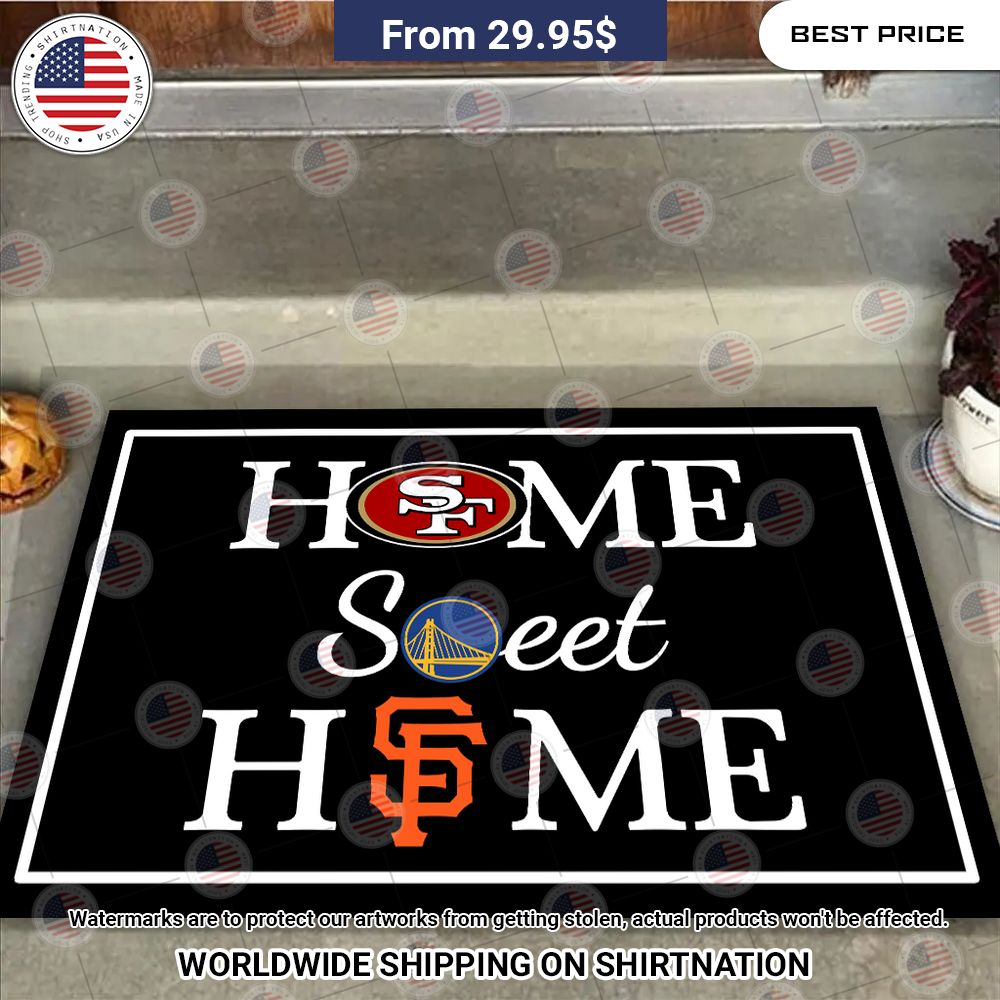 home sweet home san francisco 49ers san francisco giants golden state warriors doormat 2 715.jpg