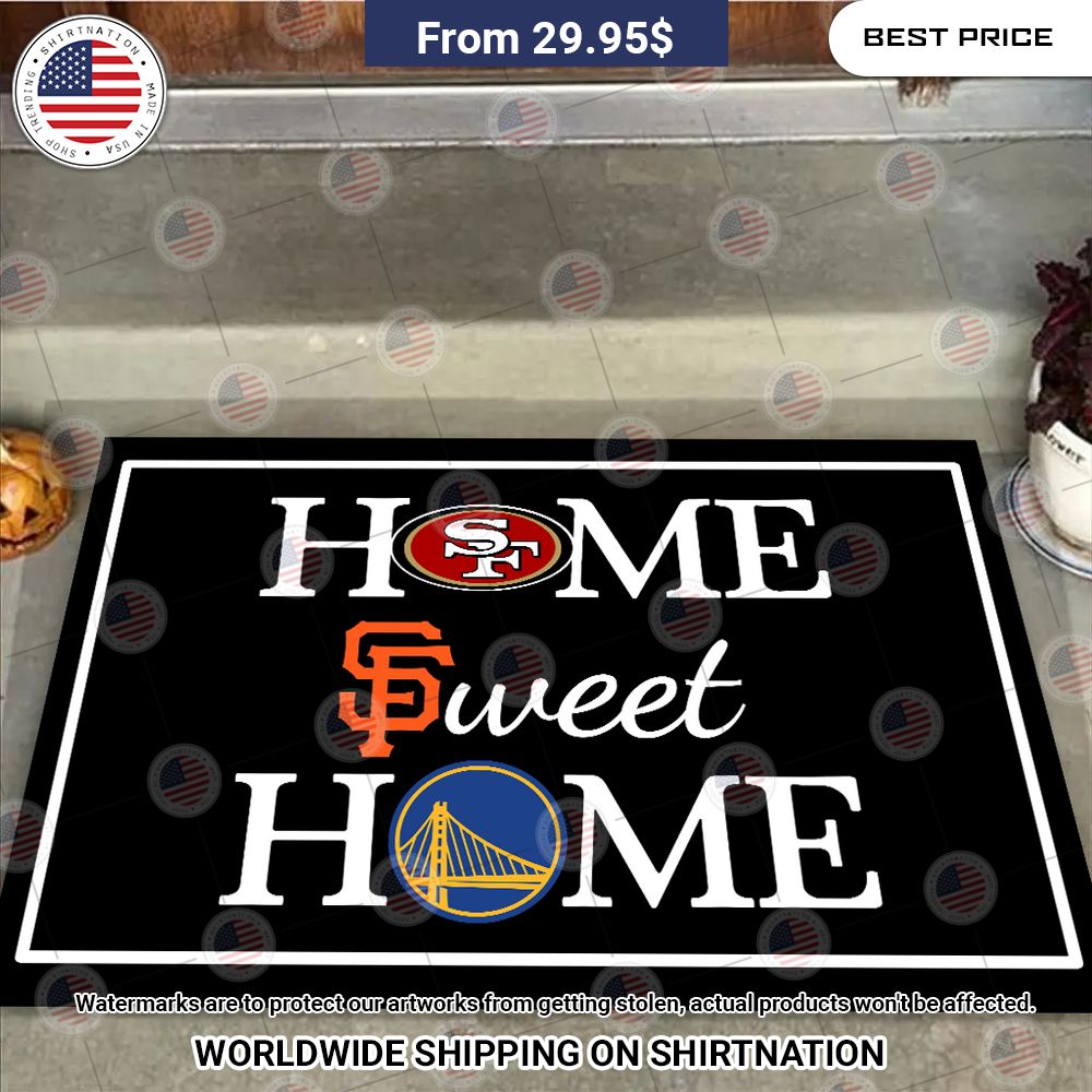 home sweet home san francisco giants san francisco 49ers golden state warriors doormat 1 954.jpg