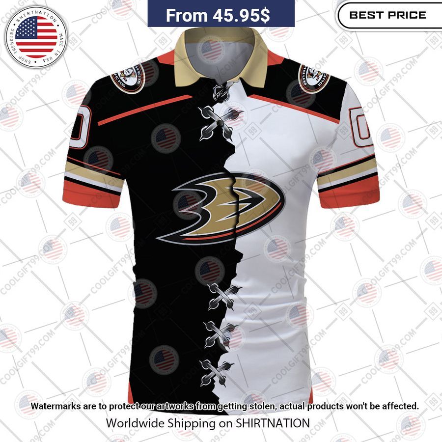 HOT Anaheim Ducks Mix Home Away Jersey Polo Shirt Mesmerising