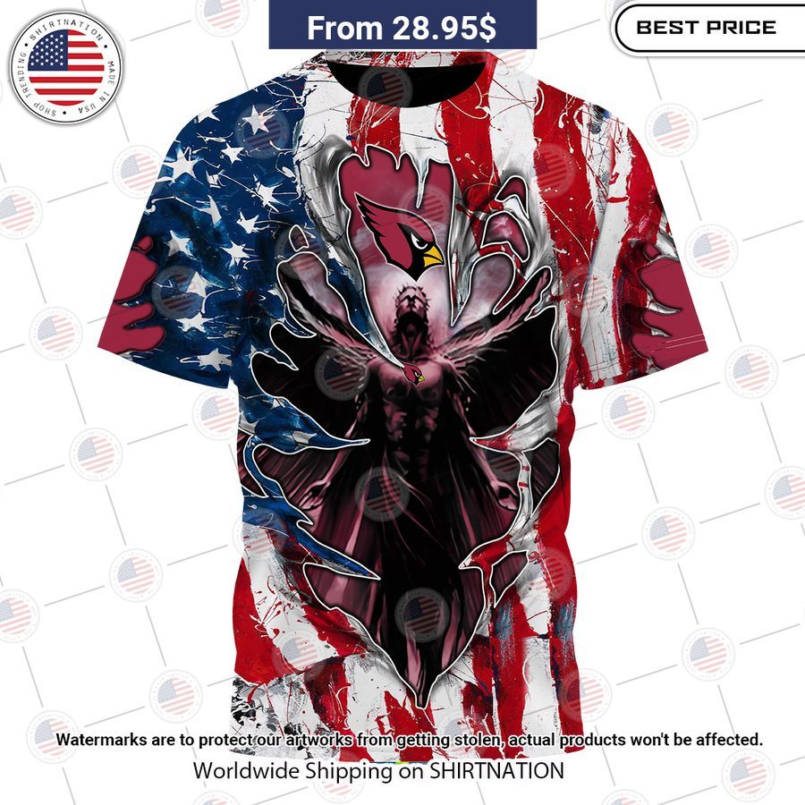 HOT Arizona Cardinals US Flag Angel Shirt Best couple on earth