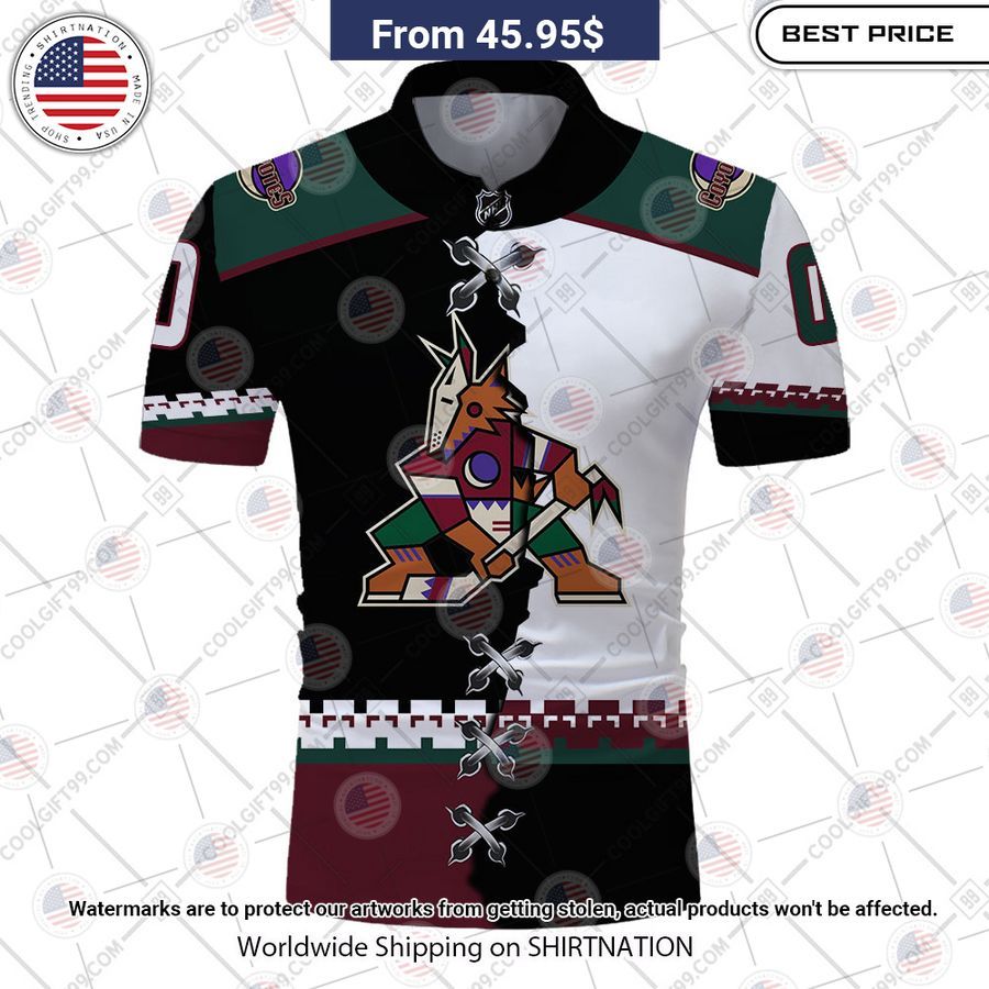 HOT Arizona Coyotes Mix Home Away Jersey Polo Shirt Gang of rockstars