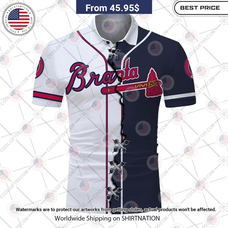 HOT Atlanta Braves Mix Home Away Jersey Polo Shirt Speechless