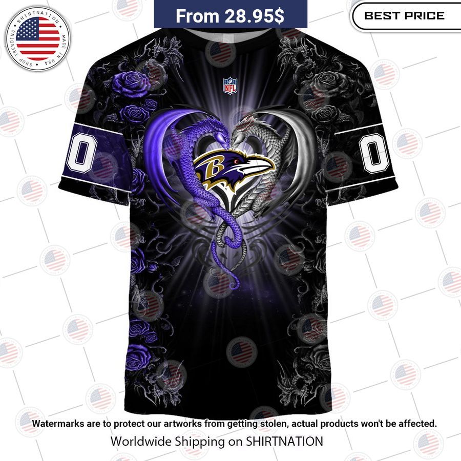 HOT Baltimore Ravens Dragon Rose Shirt Nice bread, I like it