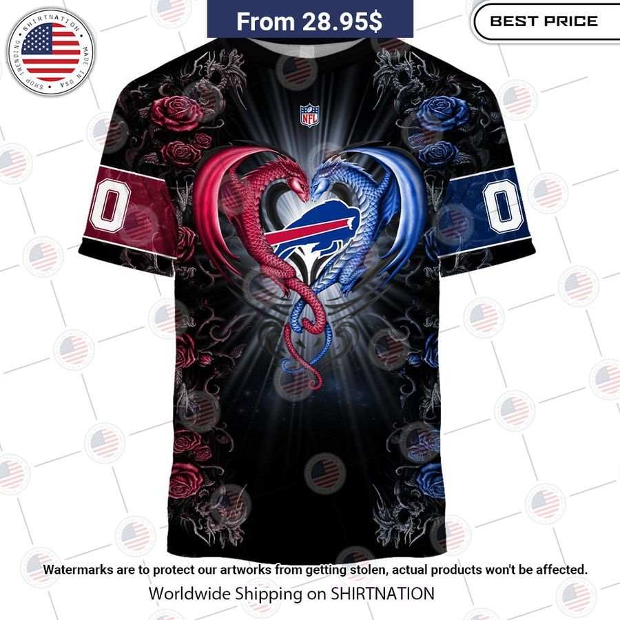 HOT Buffalo Bills Dragon Rose Shirt You look fresh in nature