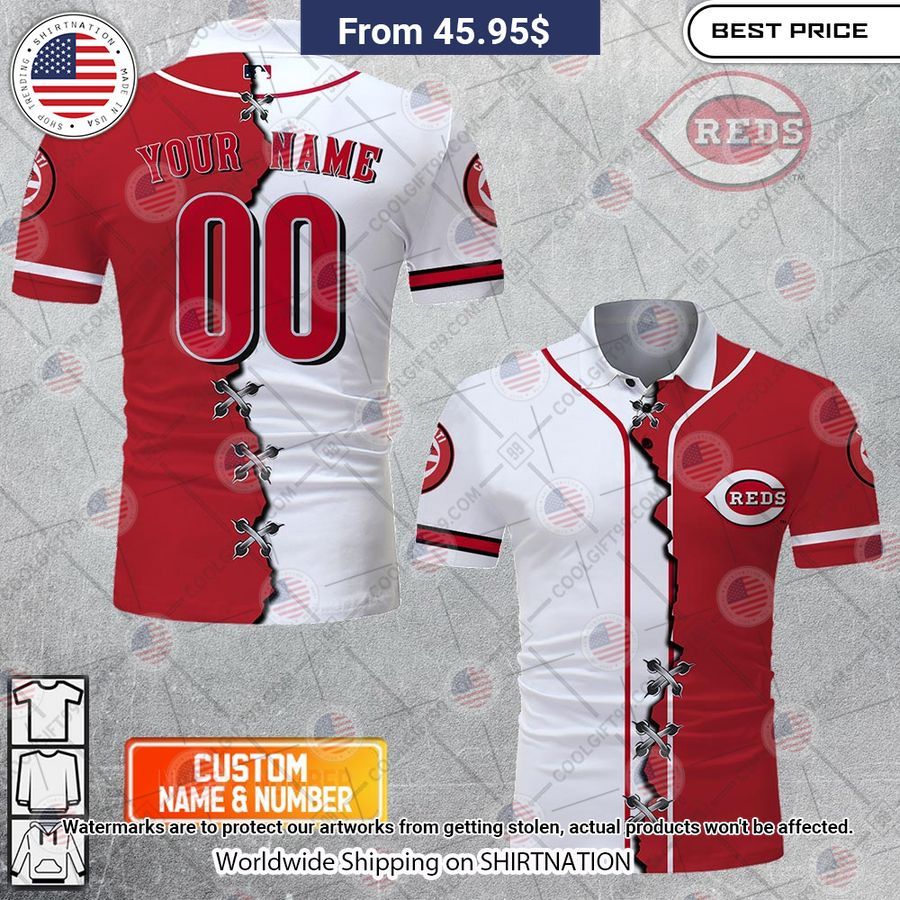 HOT Cincinnati Reds Mix Home Away Jersey Polo Shirt Lovely smile