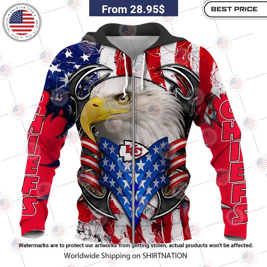 HOT Kansas City Chiefs US Flag Eagle Shirt Impressive picture.