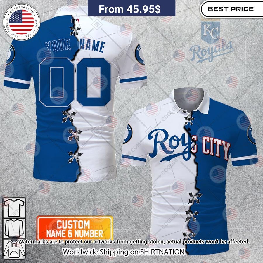 HOT Kansas City Royals Mix Home Away Jersey Polo Shirt Rocking picture