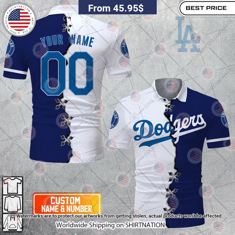 HOT Los Angeles Dodgers Mix Home Away Jersey Polo Shirt Nice shot bro