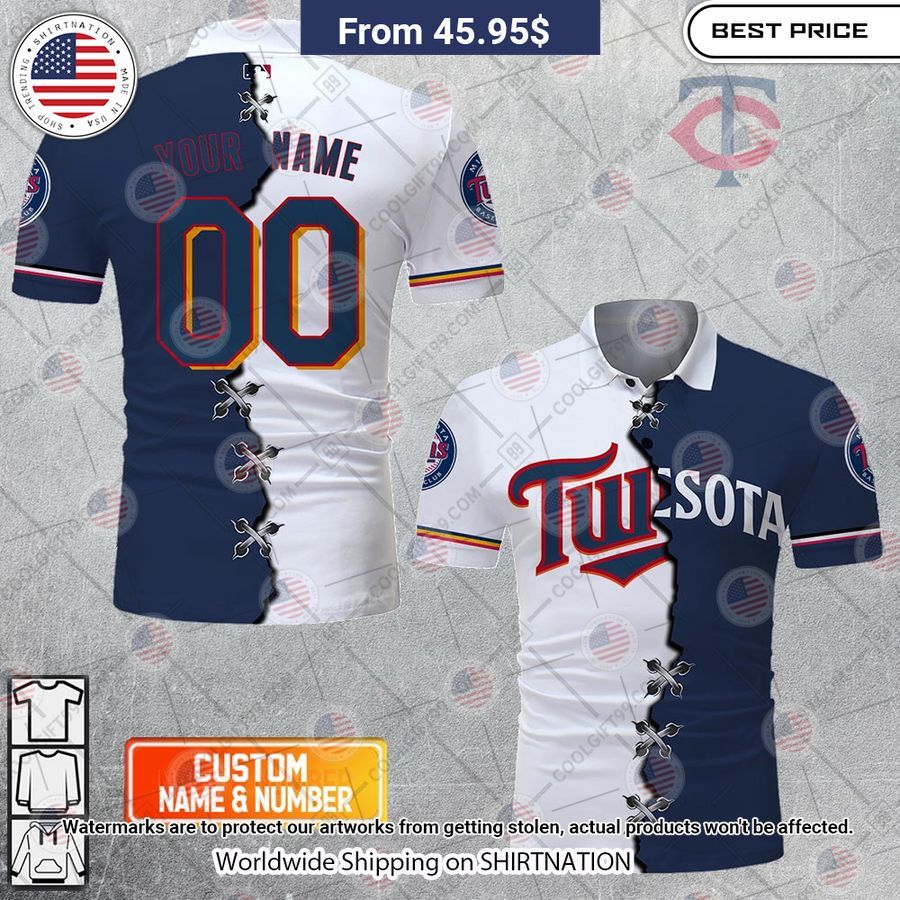 HOT Minnesota Twins Mix Home Away Jersey Polo Shirt Gang of rockstars