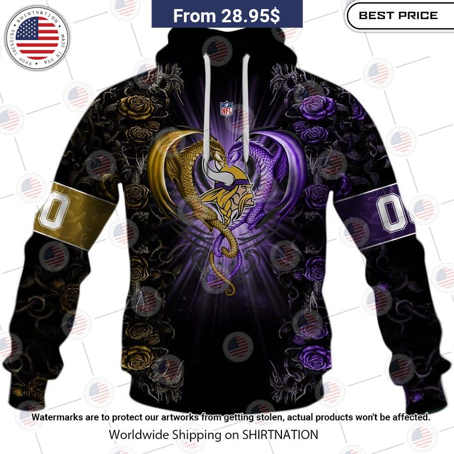 HOT Minnesota Vikings Dragon Rose Shirt This place looks exotic.