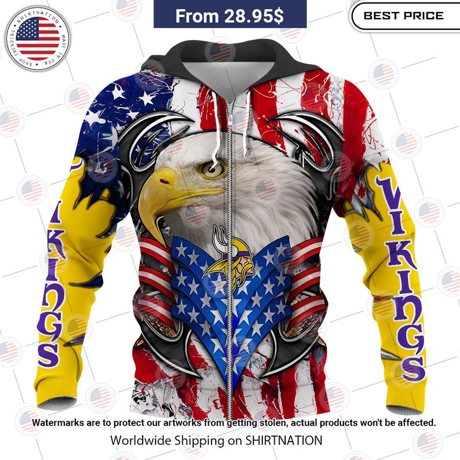 HOT Minnesota Vikings US Flag Eagle Shirt You look so healthy and fit