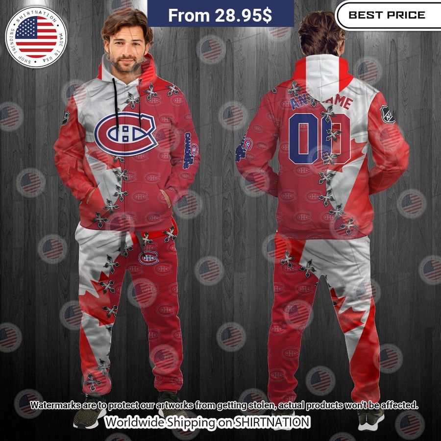 HOT Montreal Canadiens Mix Canada Flag Hoodie Nice Pic