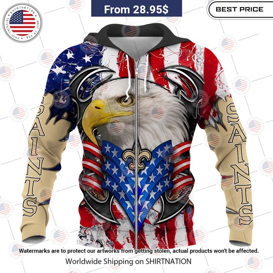 HOT New Orleans Saints US Flag Eagle Shirt Nice bread, I like it