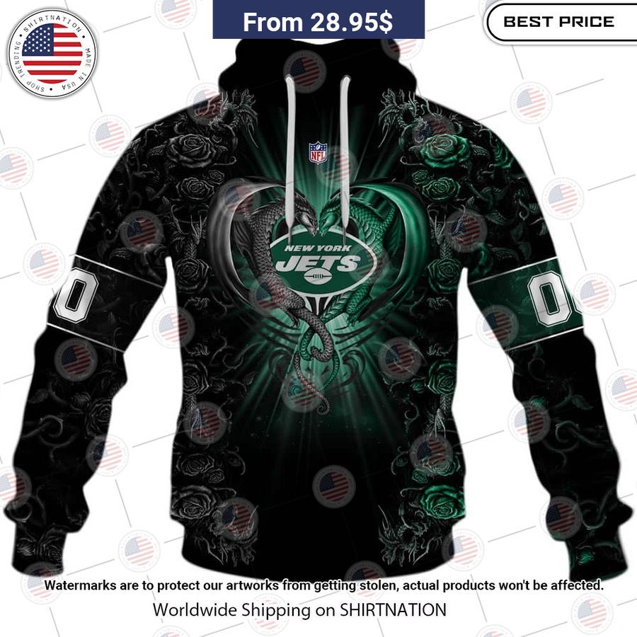 HOT New York Jets Dragon Rose Shirt Cool DP