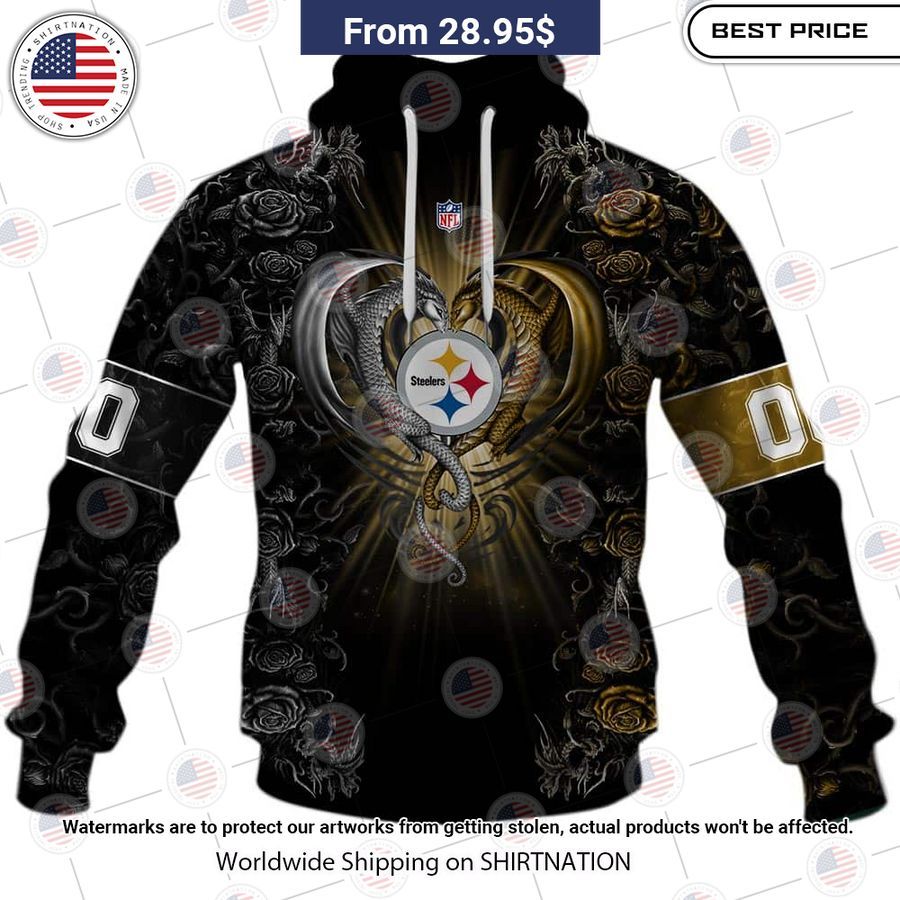 HOT Pittsburgh Steelers Dragon Rose Shirt Impressive picture.