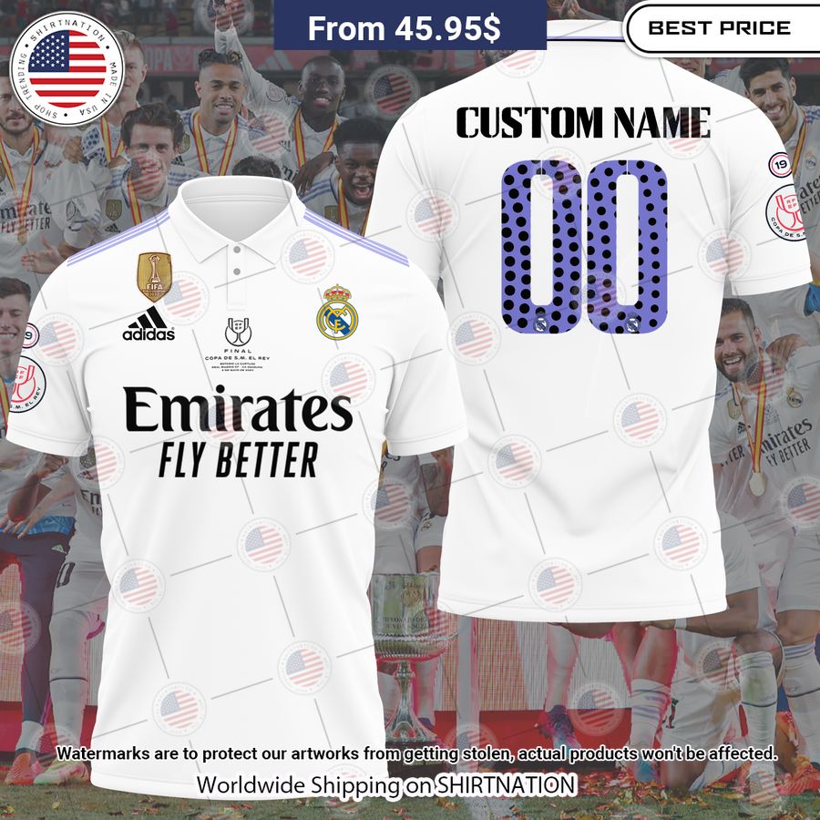 HOT Real Madrid Champions CUSTOM Polo Shirt Lovely smile