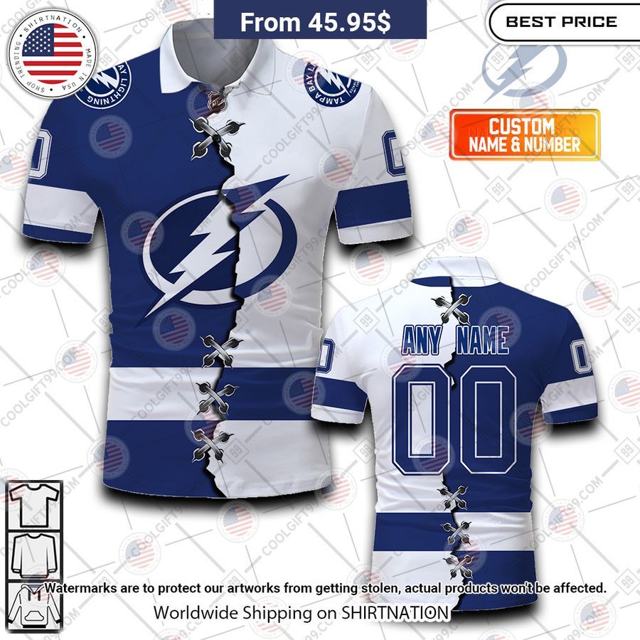 HOT Tampa Bay Lightning Mix Home Away Jersey Polo Shirt Nice photo dude