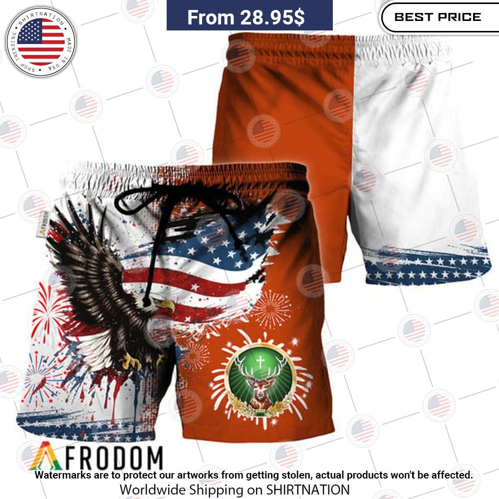 Jagermeister Fourth Of July Eagle Hawaiian Short Best picture ever