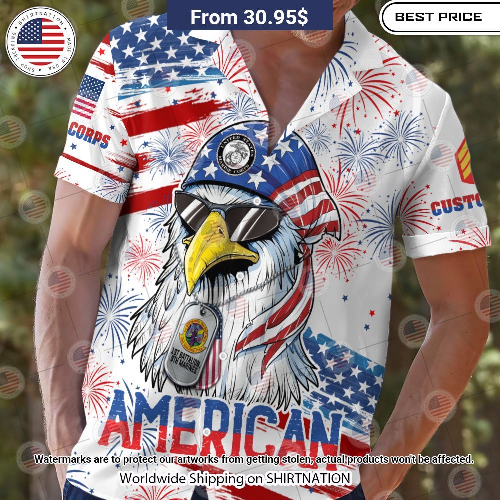 Marine Corps Battalions US Eagle Hawaiian Shirt Wow, cute pie