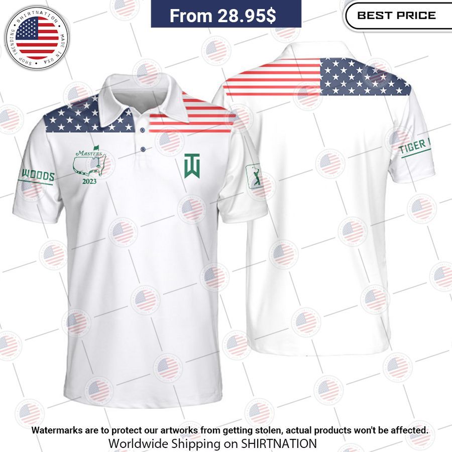 Masters Tournament Flag Of The US Tiger Woods Polo Stand easy bro