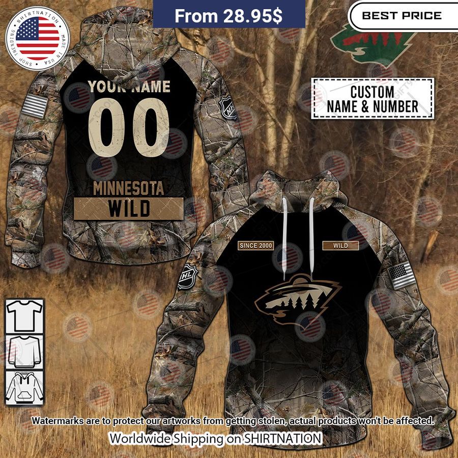 Minnesota Wild Camouflage Custom Hoodie You look cheerful dear