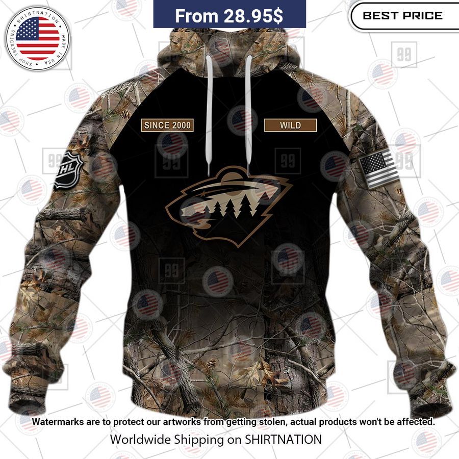 Minnesota Wild Camouflage Custom Hoodie Speechless