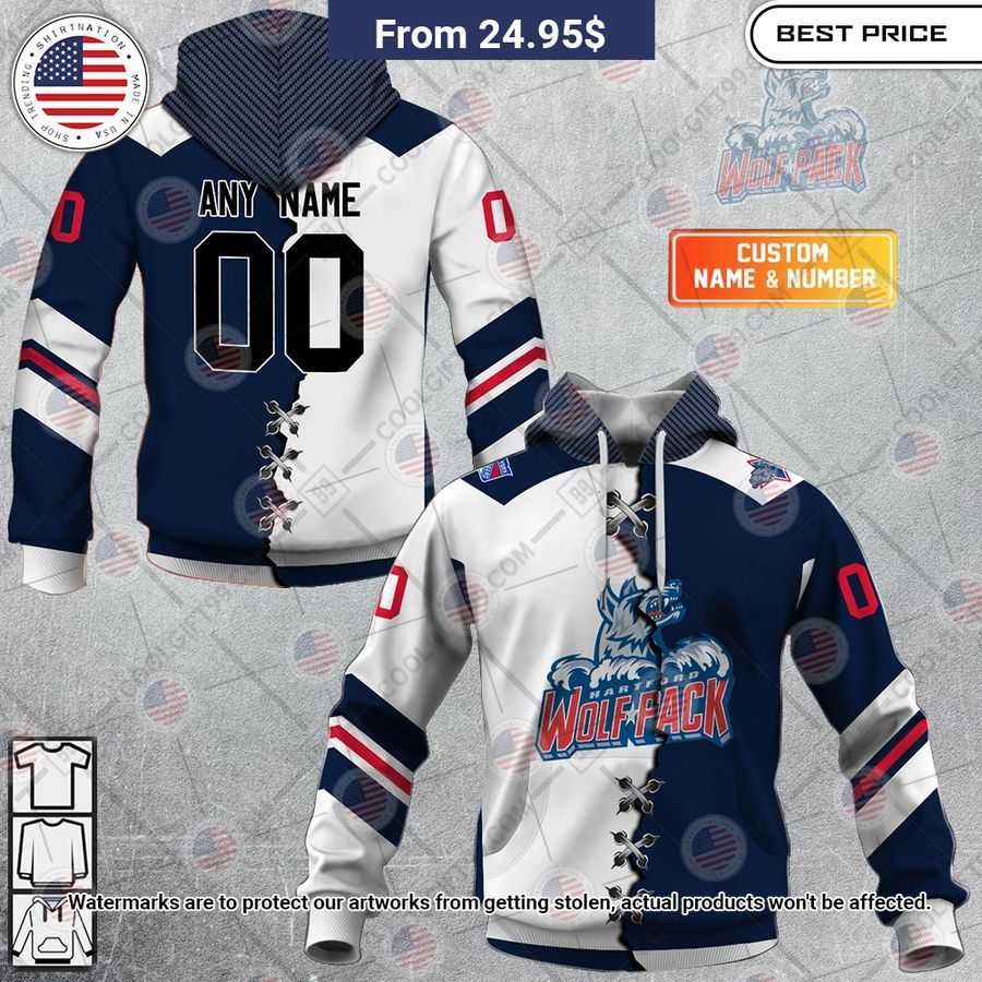 Hartford Wolf Pack Mix Jersey Custom Hoodie Lovely smile