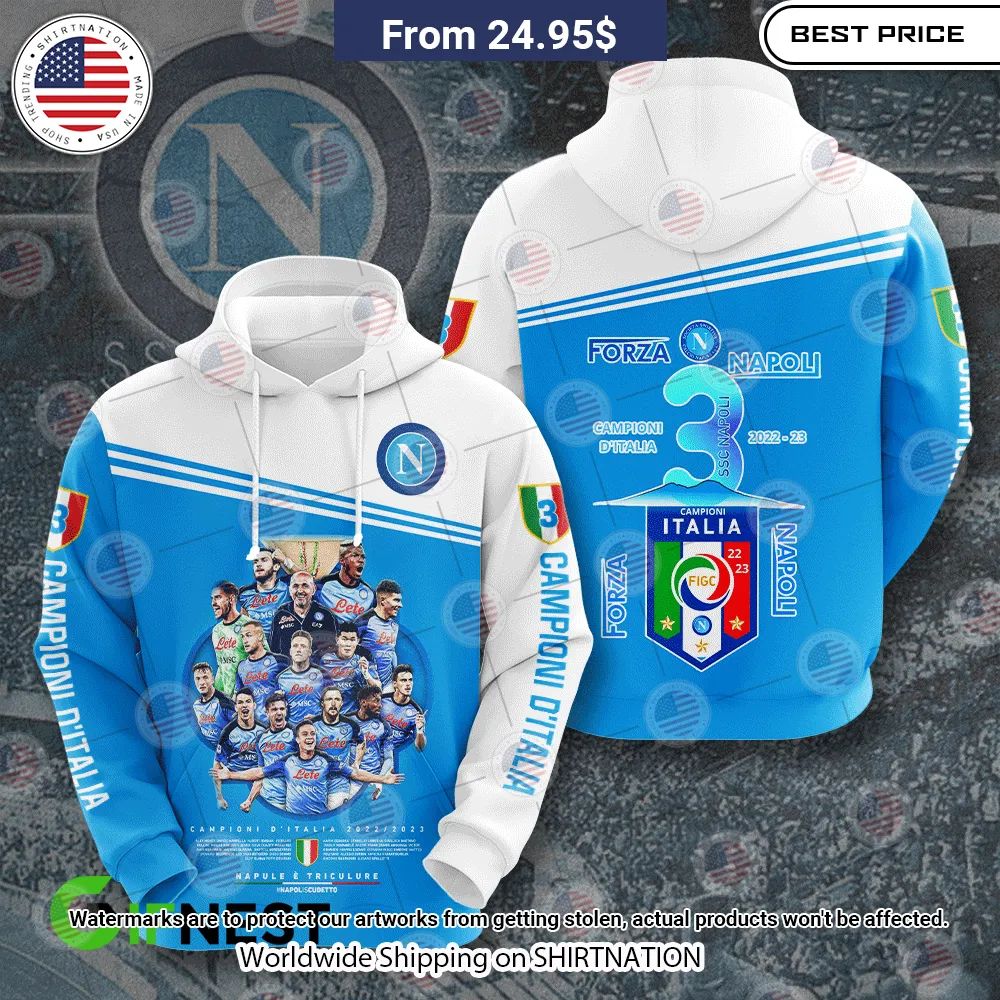 NEW SSC Napoli Campione D'italia T Shirt Hoodies You look lazy