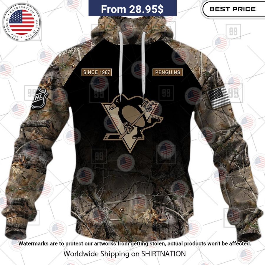 Pittsburgh Penguins Camouflage Custom Hoodie You look lazy