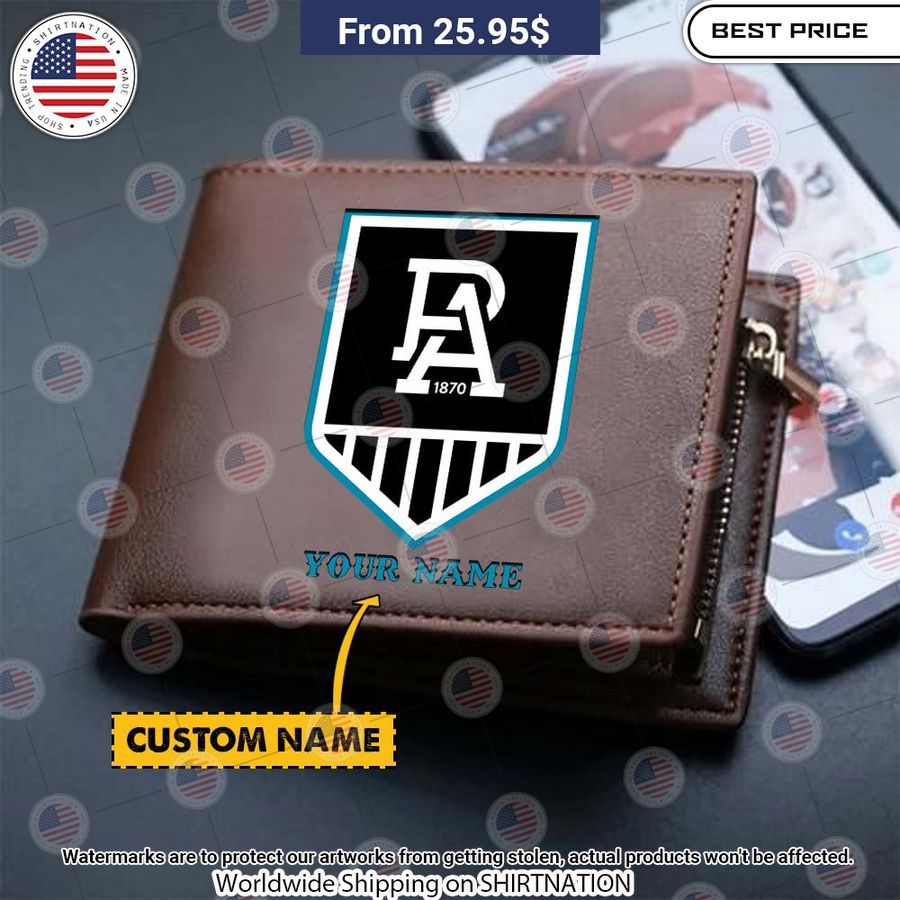 Port Adelaide Custom Leather Wallet Studious look