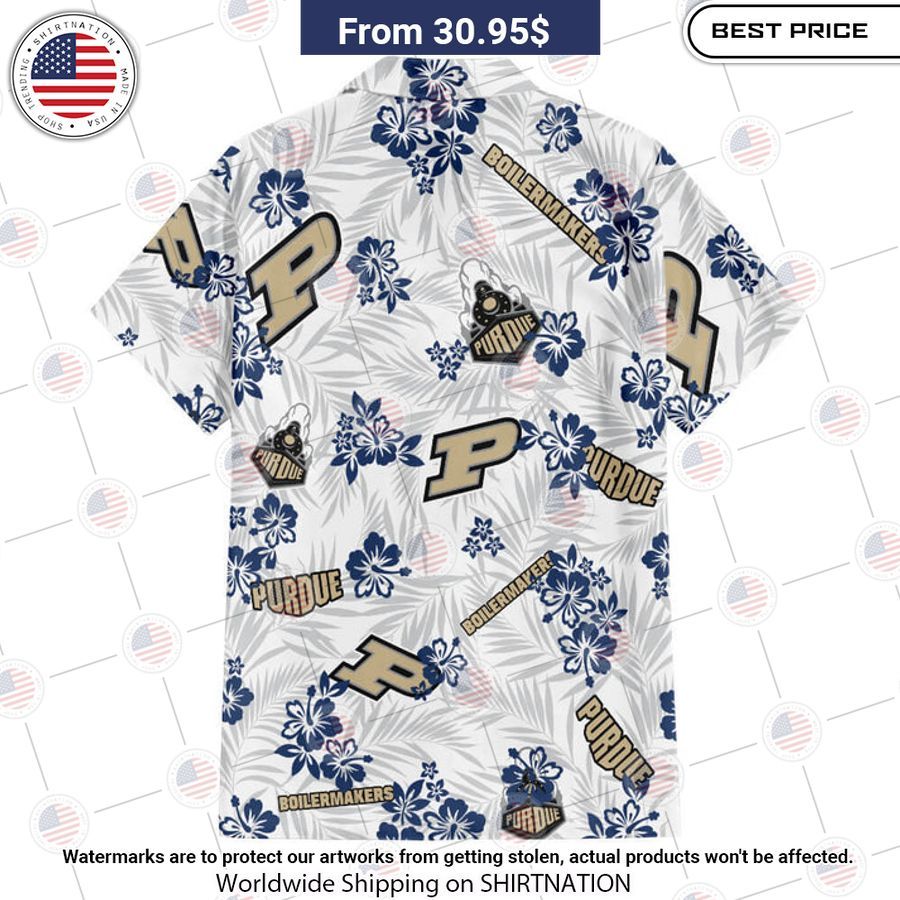 Purdue University Hawaiian Shirt Natural and awesome