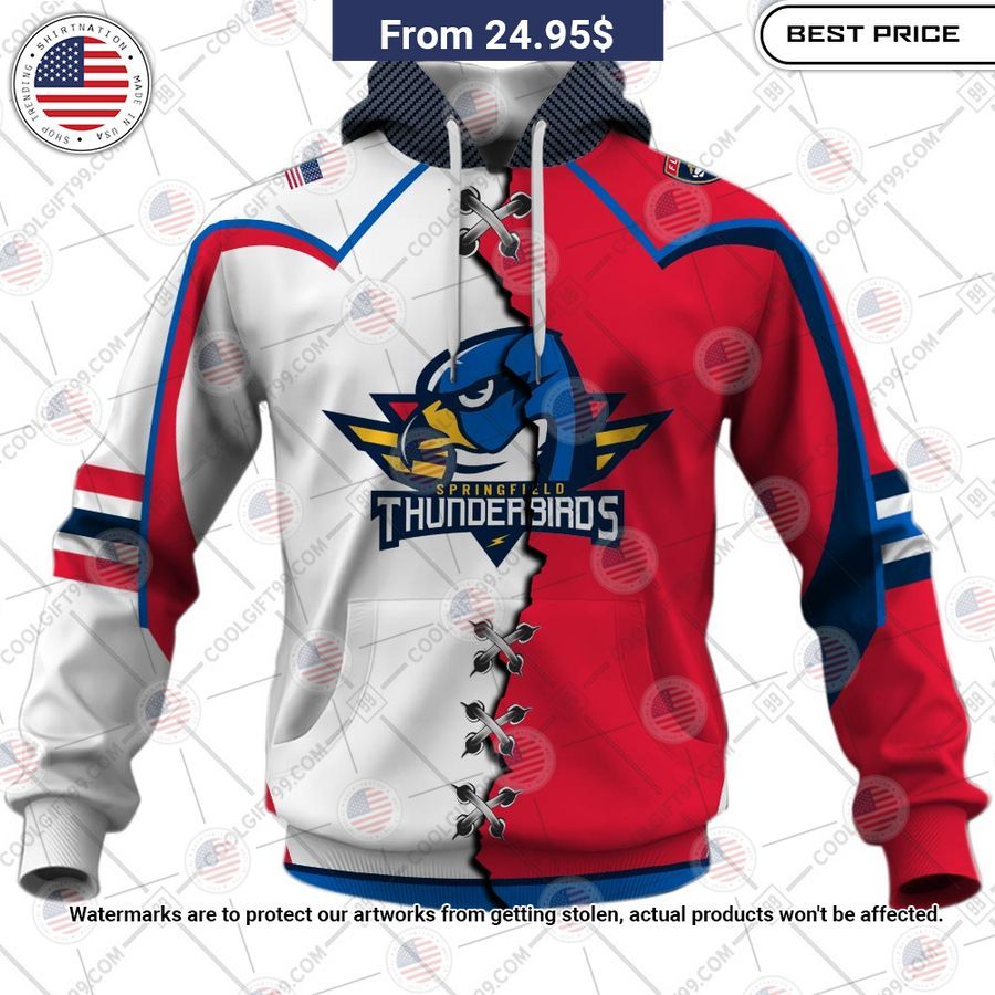 Springfield Thunderbirds Mix Jersey Custom Hoodie Good click