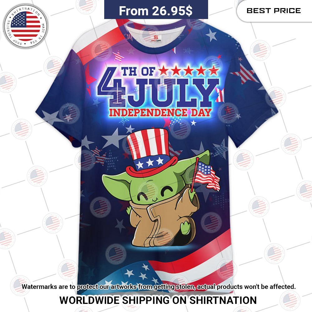 Star Wars Baby Yoda Happy 4th Of July T Shirt Cuteness overloaded