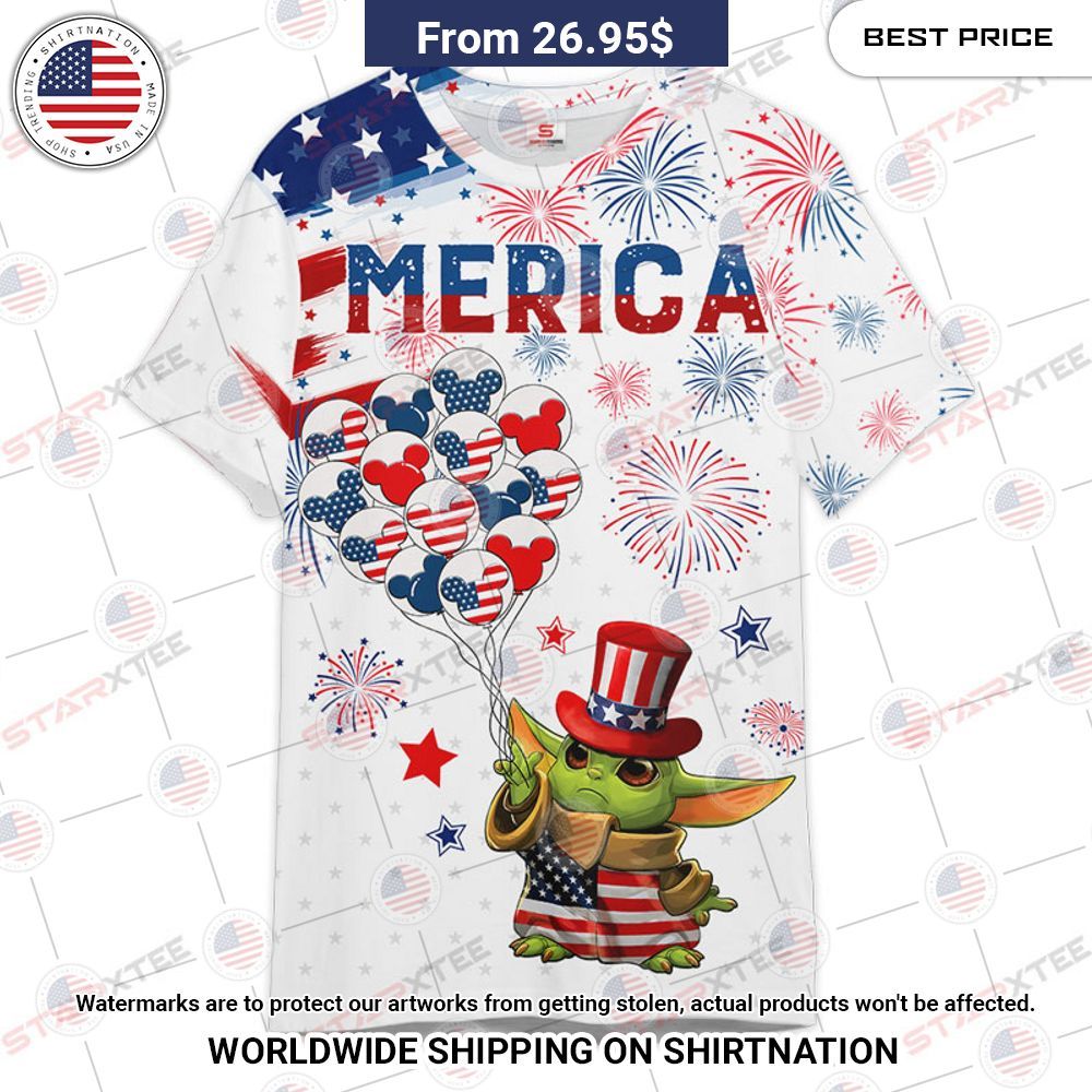 Star Wars Baby Yoda Merica T Shirt Wow, cute pie