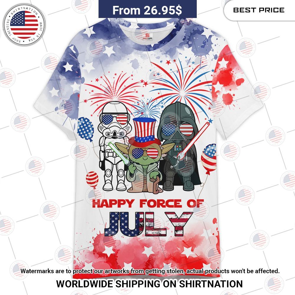 Star Wars Happy Force Of July T Shirt Beautiful Mom, beautiful daughter