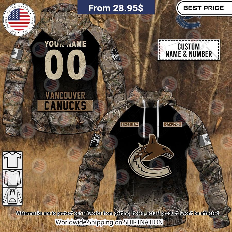 Vancouver Canucks Camouflage Custom Hoodie Stand easy bro