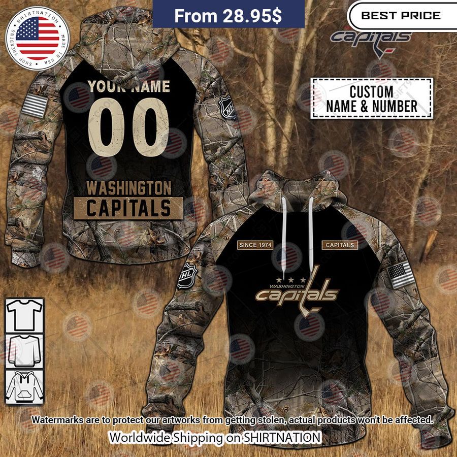 Washington Capitals Camouflage Custom Hoodie Nice place and nice picture