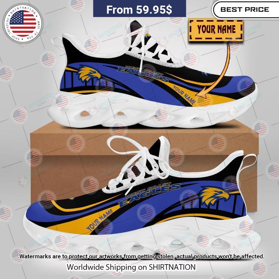 West Coast Eagles Custom Clunky Max Soul Shoes Nice bread, I like it