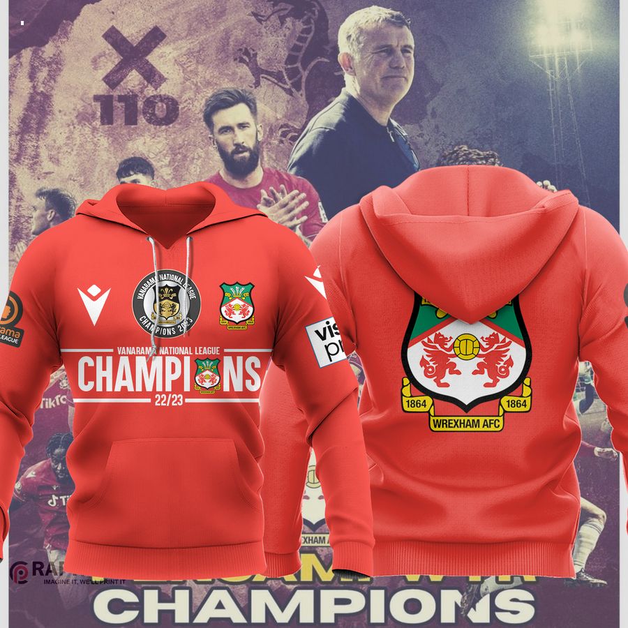 wrexham afc 2023 champions hoodie 1