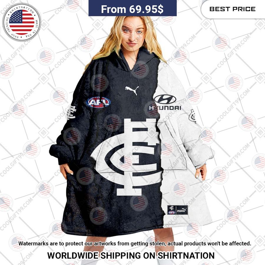 AFL Carlton Blues Mix CUSTOM Hoodie Blanket Awesome Pic guys