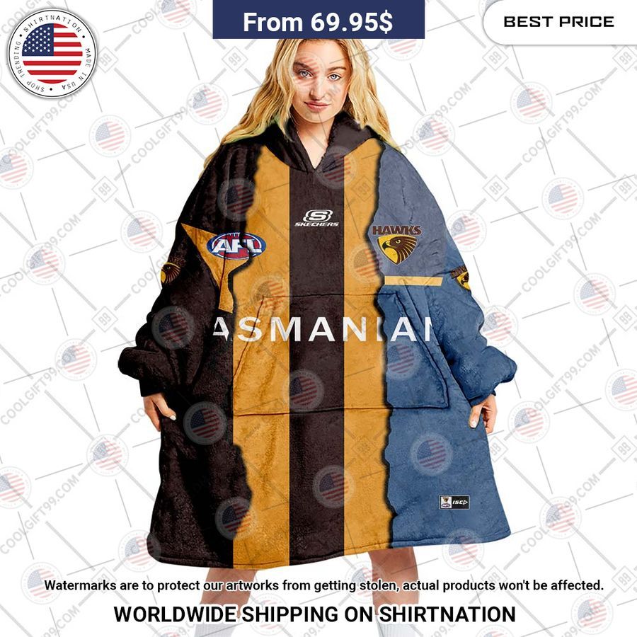 AFL Hawthorn Hawks Mix CUSTOM Hoodie Blanket My friends!