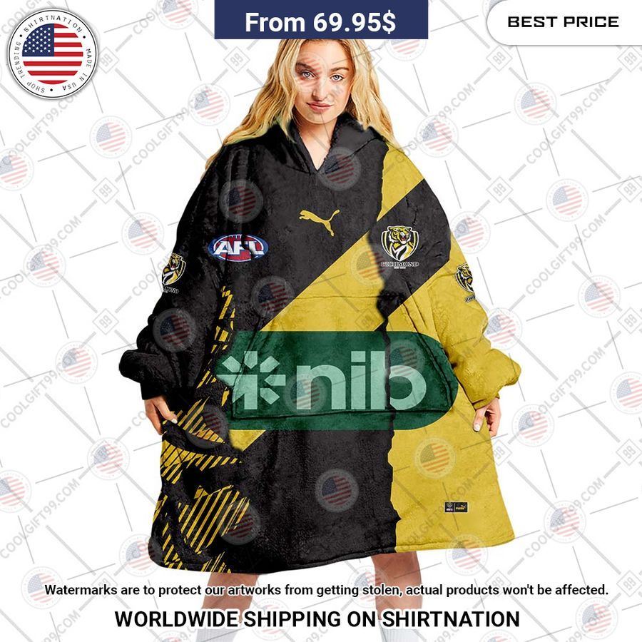 AFL Richmond Tigers Mix CUSTOM Hoodie Blanket Generous look